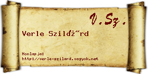 Verle Szilárd névjegykártya